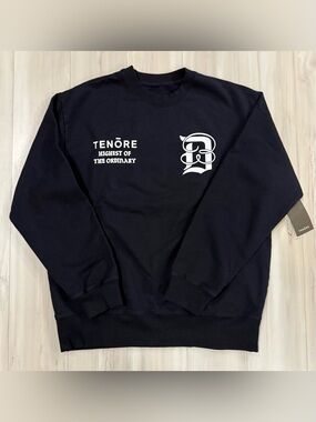 Tenore Team Diaz Black Crewneck Sweatshirt with White Logo size Large